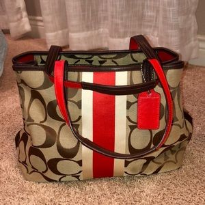 NWOT Coach tote Tan and Orange SOLD